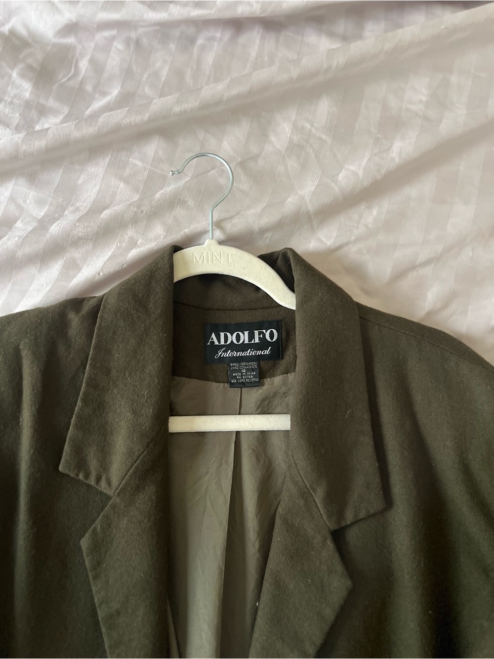 Adolfo Olive Green Blazer Jacket